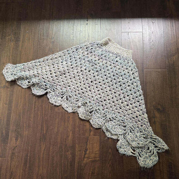 Martha Stewart Inspired Post Prison Mohair Alpaca Poncho Cape Knit Rare 2005 Era - Picture 3 of 4